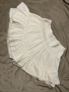 Aeropostale White Ruffled Mini Skirt